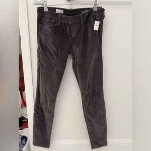 Grey velour Gap “always skinny” ankle pants/jeans. Size 28r. New with tags